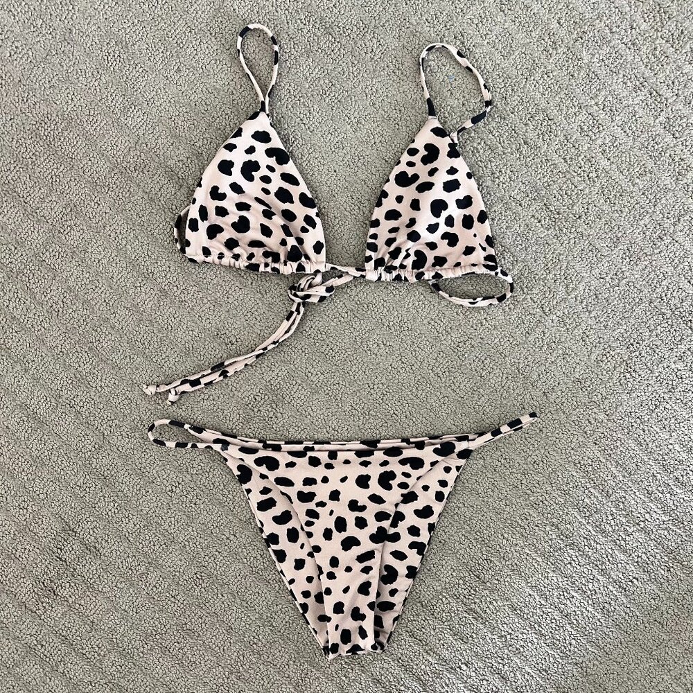 SAME Los Angeles Skin Leopard Print Bikini | Triangle Top + Bottom - NWOT 🤩